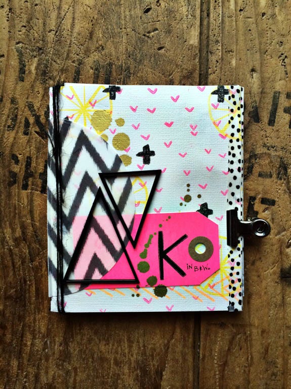 rukristin DIY Neon Stitched Art Journal Mini-Album