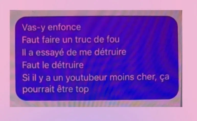 Messages de Benotmane au prestataire — vas-y enfonce, faut le détruire Messages de Benotmane au prestataire — vas-y enfonce, faut le détruire