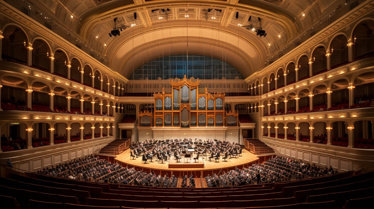 image of symphony orchestra in a hall