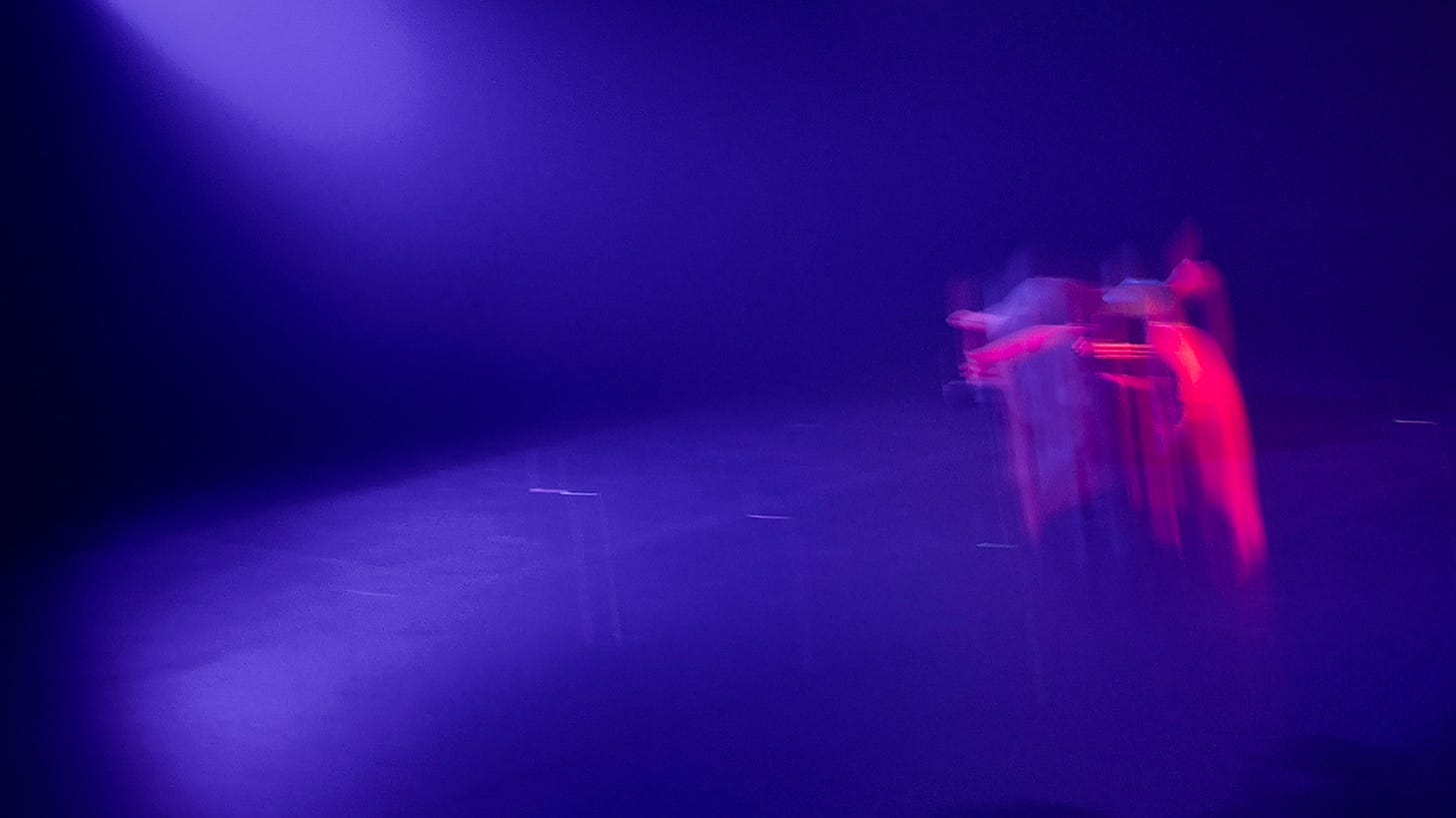 blurry picture of erin and kara dancing