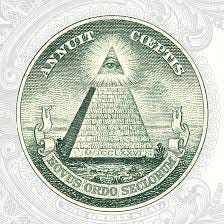 Image of the Great Seal--a pyramid capped by a triangular eye, which appears on the dollar bill Image of the Great Seal--a pyramid capped by a triangular eye, which appears on the dollar bill