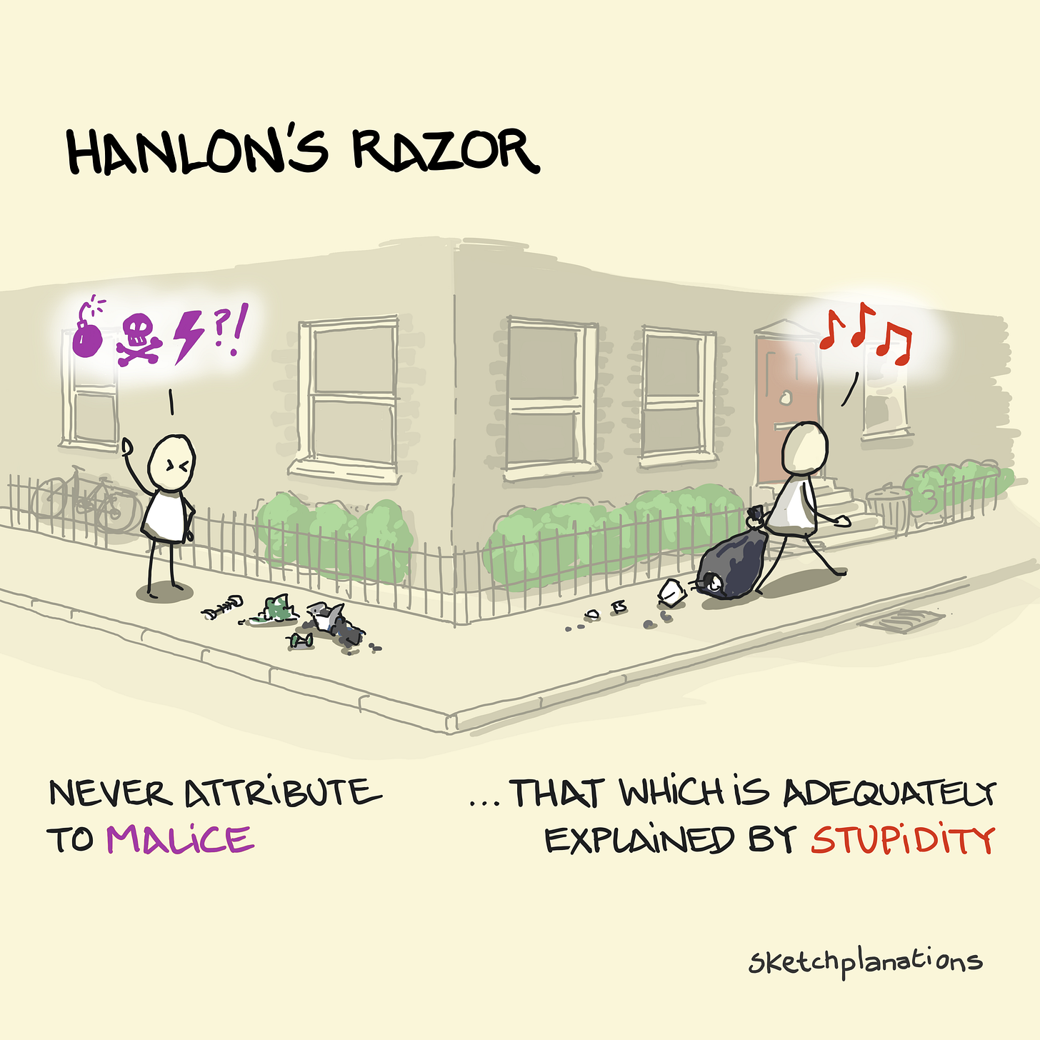 Hanlon's Razor sketchplanation