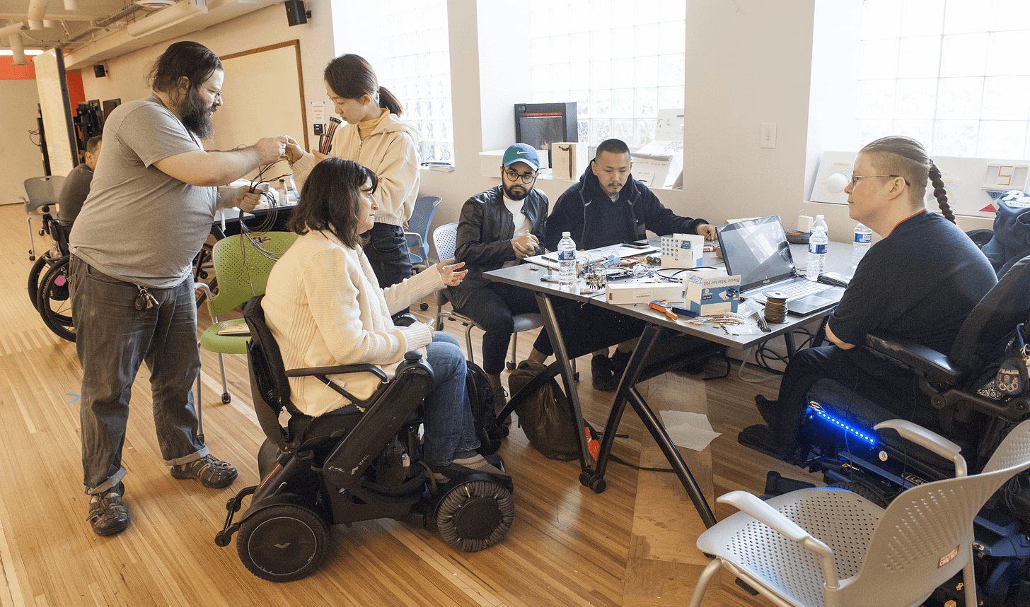 Wheelchair users participating in a research study at Axle Lab Wheelchair users participating in a research study at Axle Lab