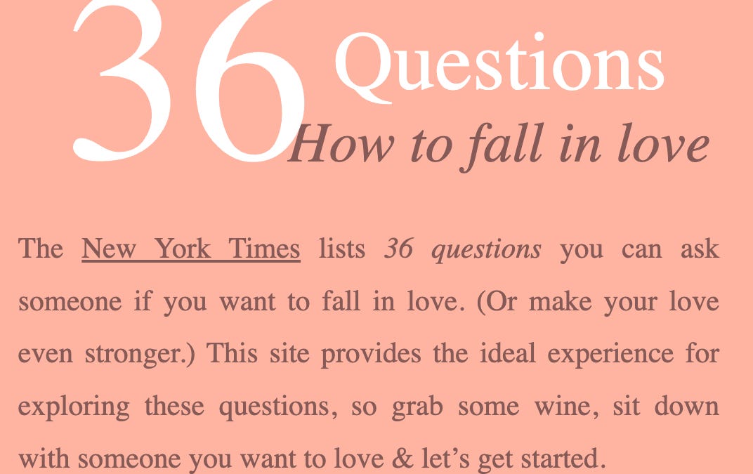 36 Questions to Fall in Love Exercise - Ellie Anderson