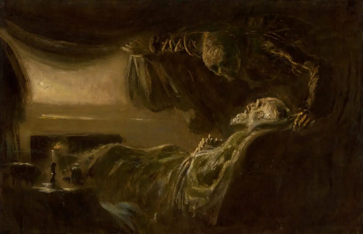 "Old Man's Death, Death of the Painter's Father," between 1890 and 1900, by Ladislav Mednyanszky. Slovak National Gallery. (Public Domain) "Old Man's Death, Death of the Painter's Father," between 1890 and 1900, by Ladislav Mednyanszky. Slovak National Gallery. (Public Domain)