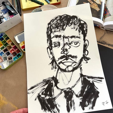 monochrome portraits on paper