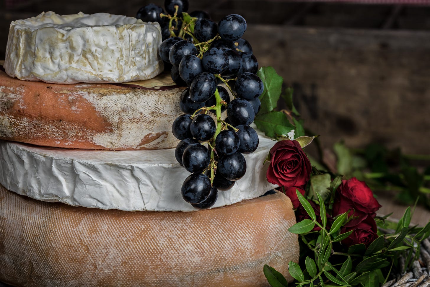Bread wine and red roses