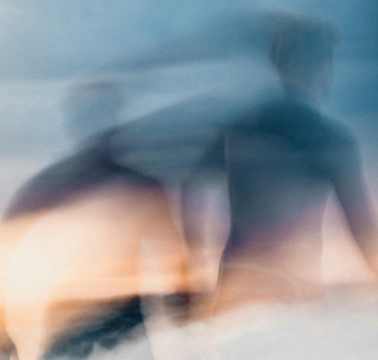 abstract man moving in sunrise / sunset abstract man moving in sunrise / sunset