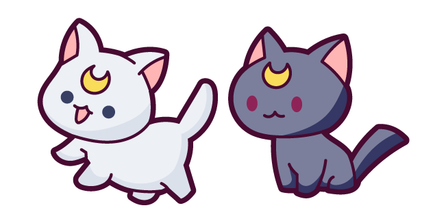 Cute Sailor Moon Luna and Artemis cursor – Custom Cursor