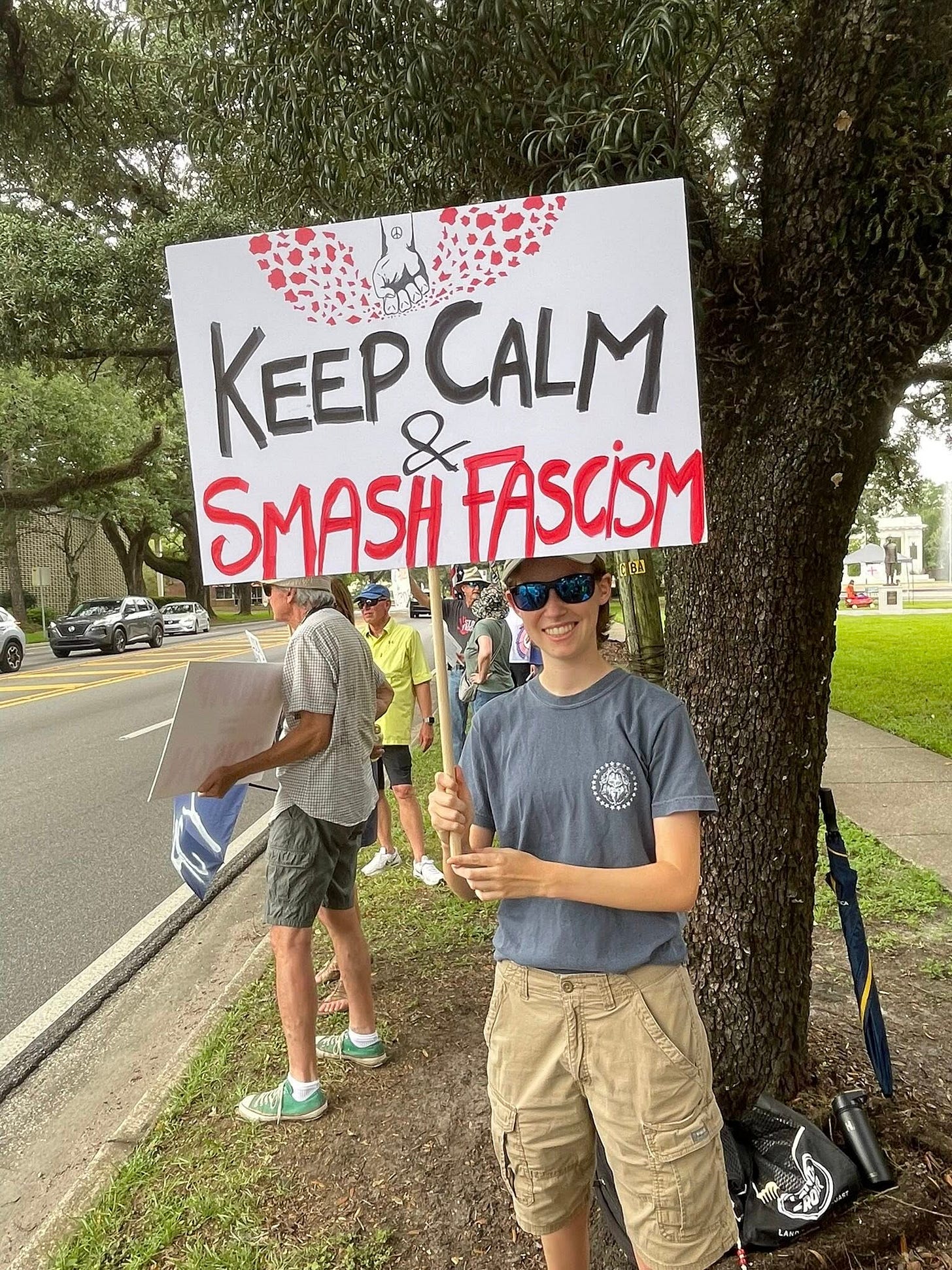 May be an image of 3 people and text that says 'KEEP.CALM KEEP CALM SMASH SMASHFASCSM FASCISM'
