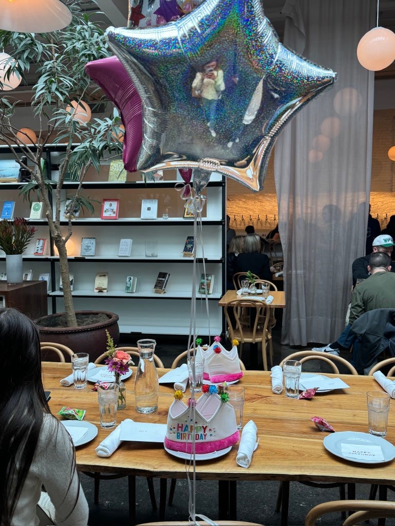 balloons at a restaurant table