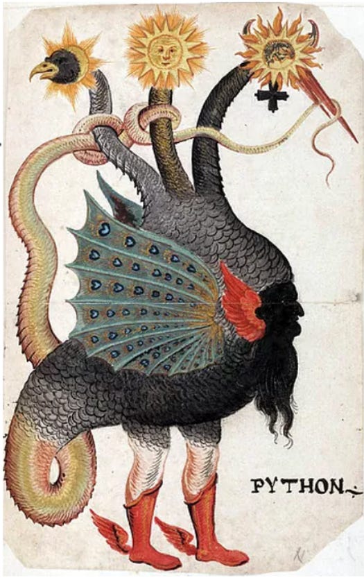 Illustration of Tria Prima, from a German alchemical ms., c. 1600, Yale University Library