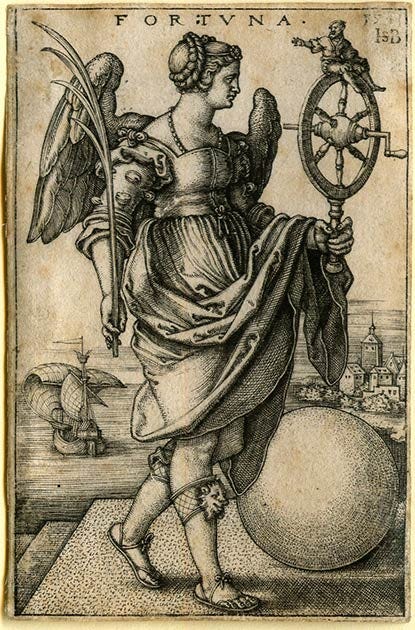 Fortuna Primigenia, the goddess that presided over the Sanctuary of Fortuna Primigenia (Hans Sebald Beham / CC BY 4.0) Fortuna Primigenia, the goddess that presided over the Sanctuary of Fortuna Primigenia (Hans Sebald Beham / CC BY 4.0)