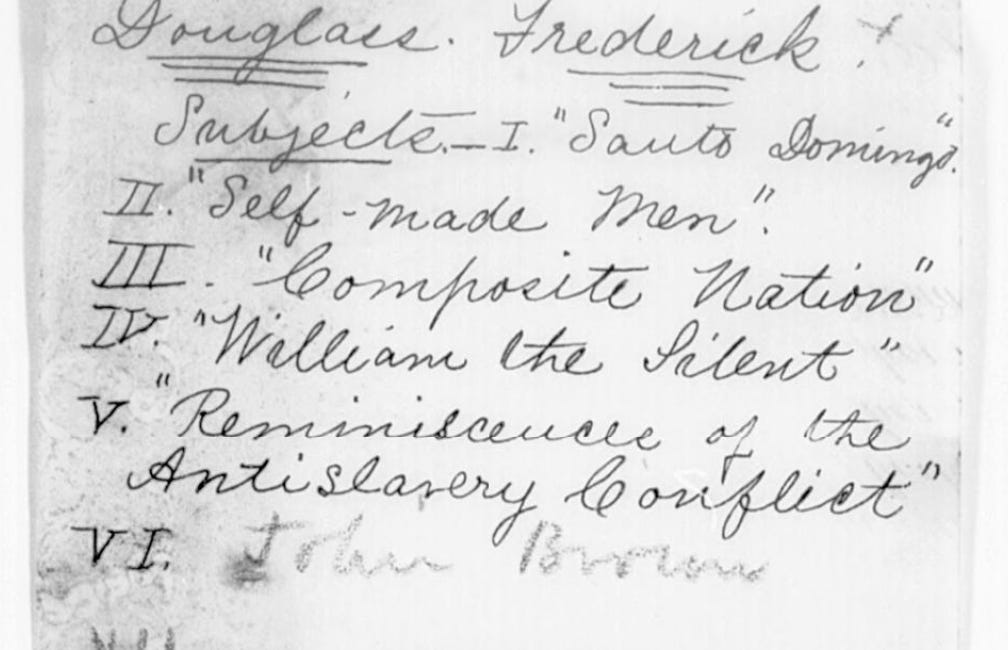 Frederick Douglass's Liberation Notes