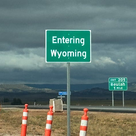 Various state line signs in Pennsylvania, Ohio, Nebraska, Wyoming and Montana
