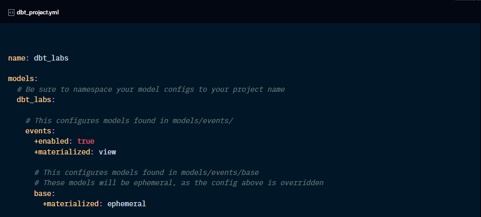 Yml File Example With Testing The dbt_project.yml file (study notes)