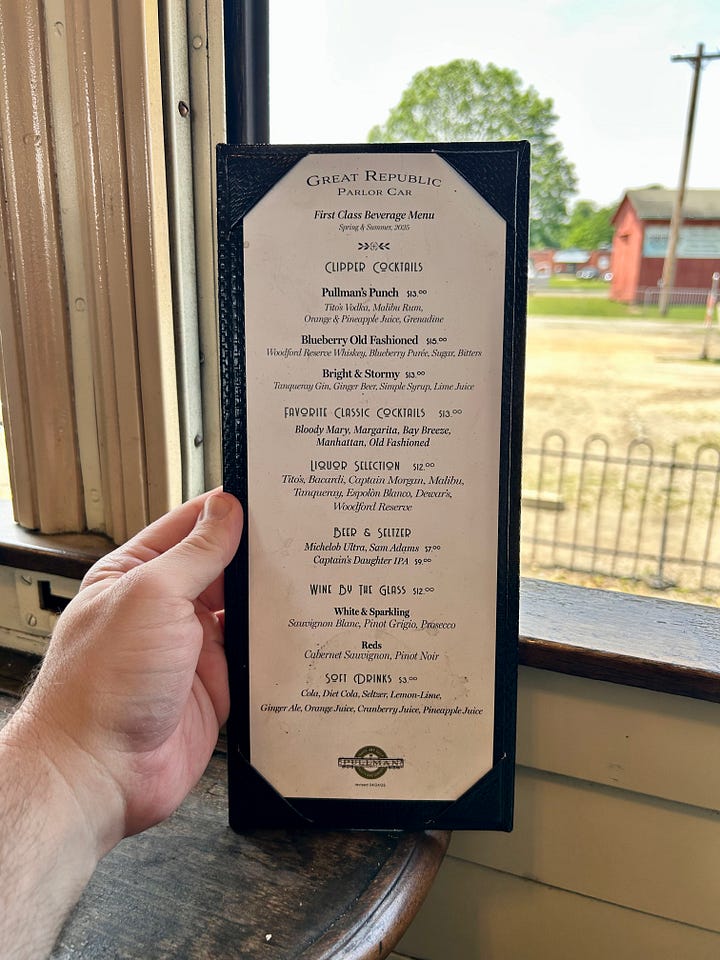 chairs, windows, menu, ticket