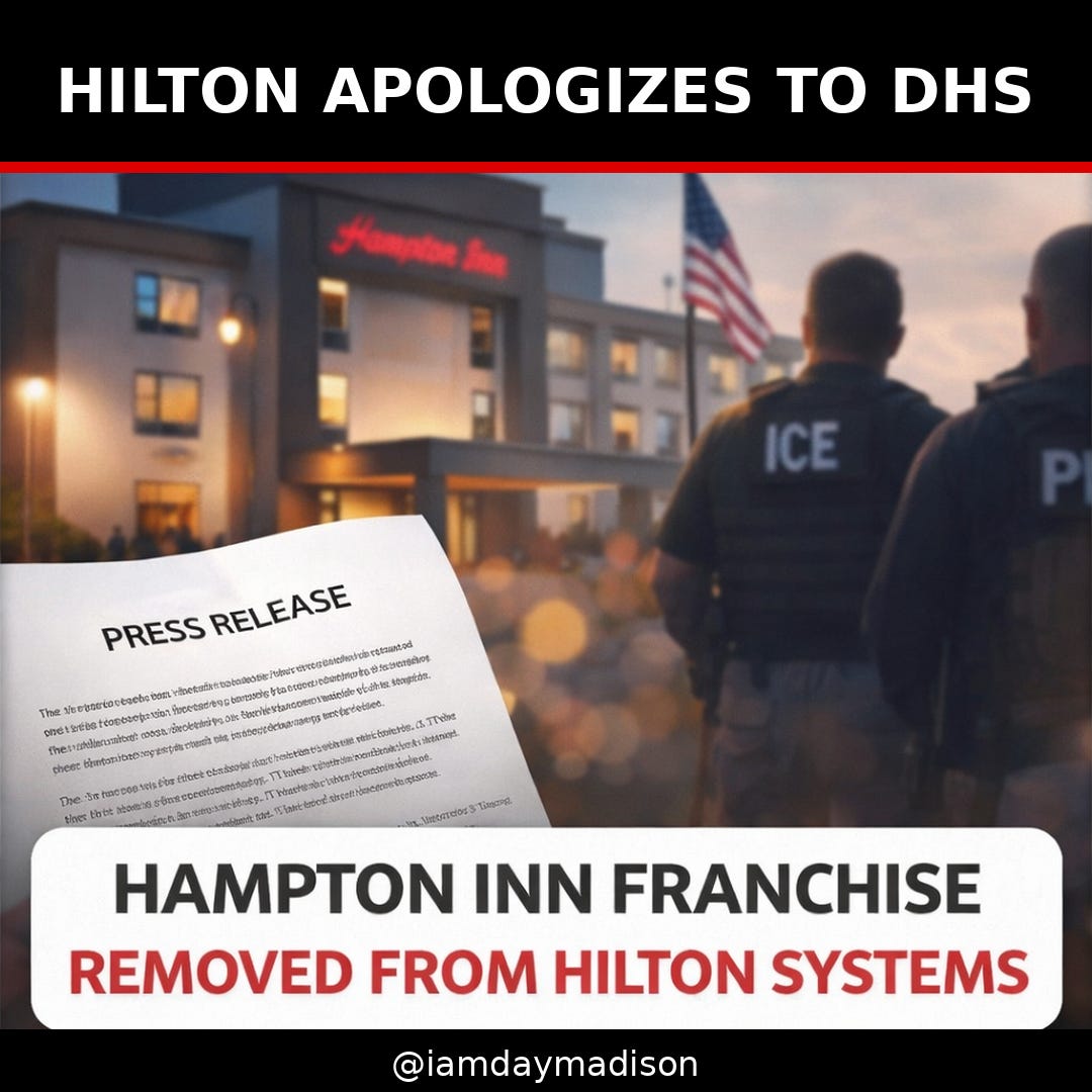 HILTON APOLOGIZES TO DHS