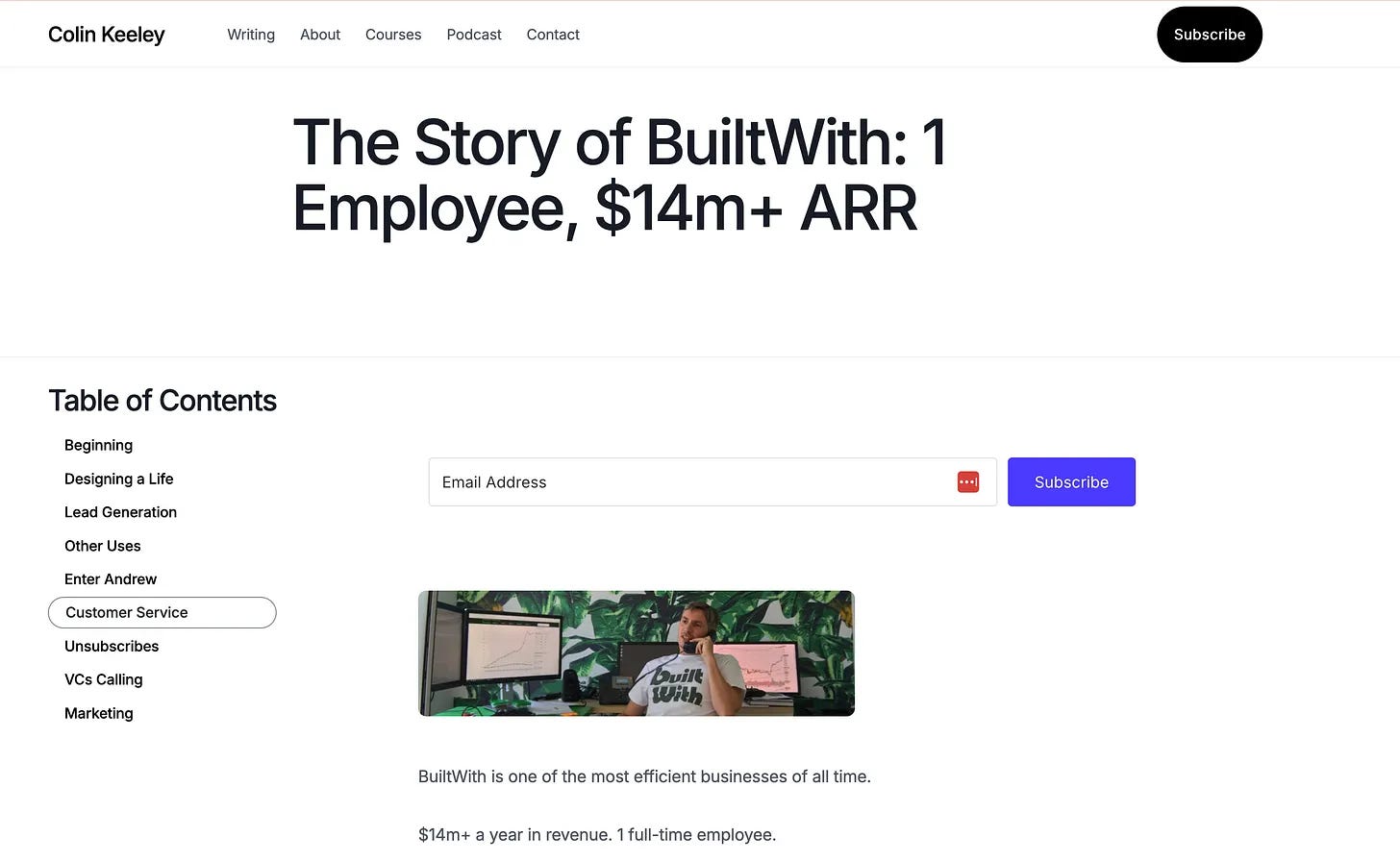 BuiltWith homepage, a company with reported $14 million yearly revenue run by one person BuiltWith homepage, a company with reported $14 million yearly revenue run by one person