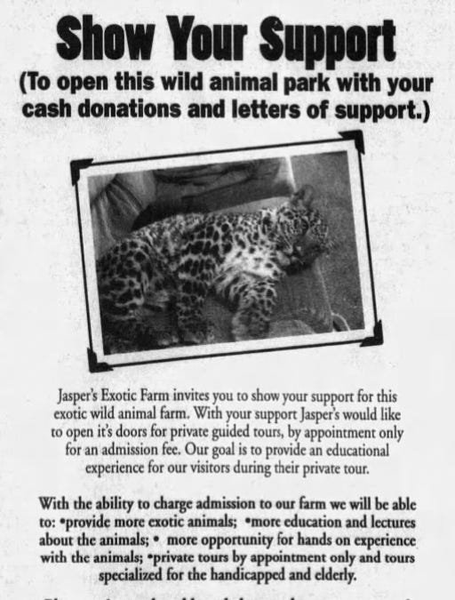 SCOUTING YESTERDAY | Exotic animals auctioned off by Sioux Falls fraudsters