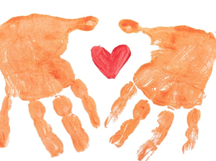 3 brown hand with white background