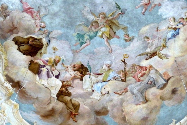 Paul Troger, The Glory of Heaven, 1792 © Wikimedia Commons. Typical depiction of paradise in art.