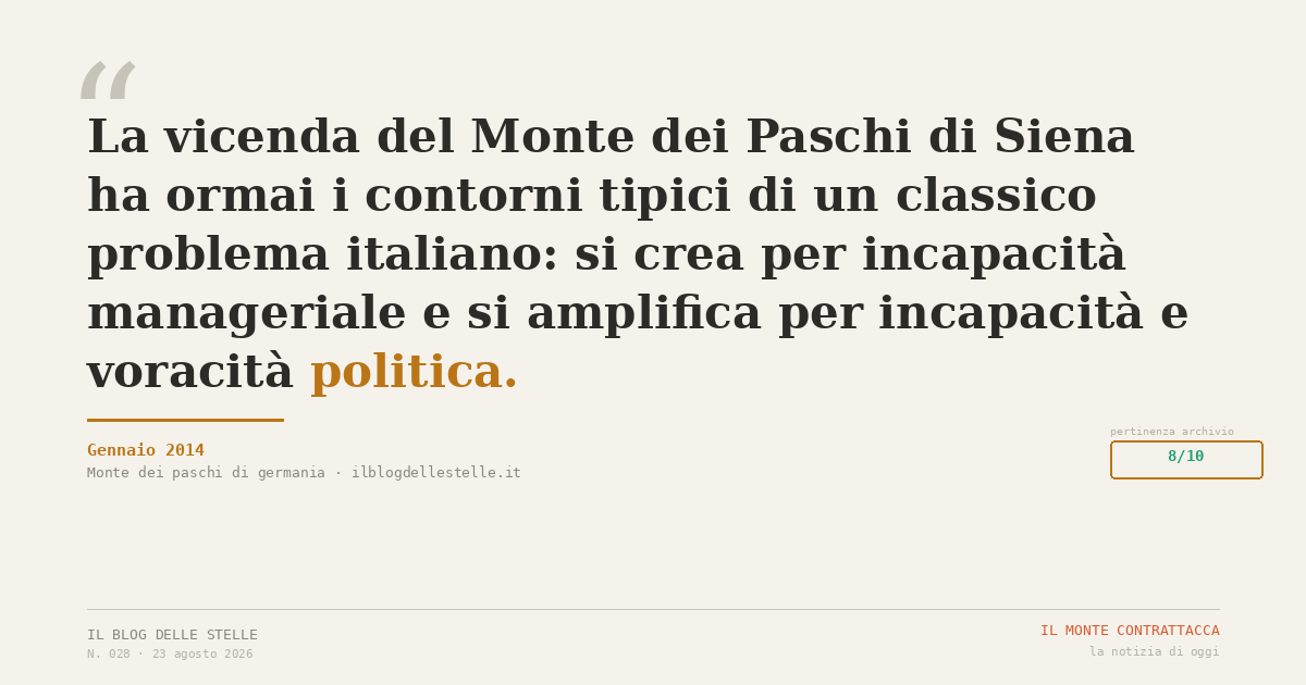Il Monte contrattacca