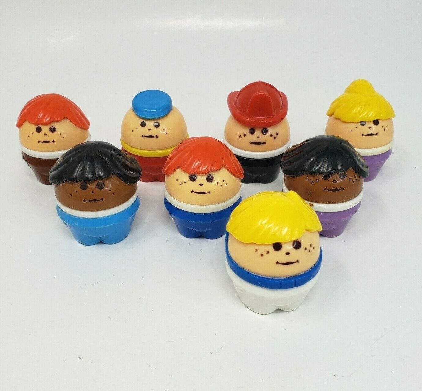 LOT OF 8 VINTAGE 1990 FISHER PRICE CHUNKY LITTLE PEOPLE BOY GIRL FIREMAN TOY  | eBay