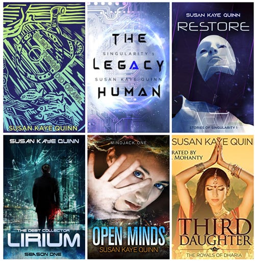 assortment of covers by Susan Kaye Quinn