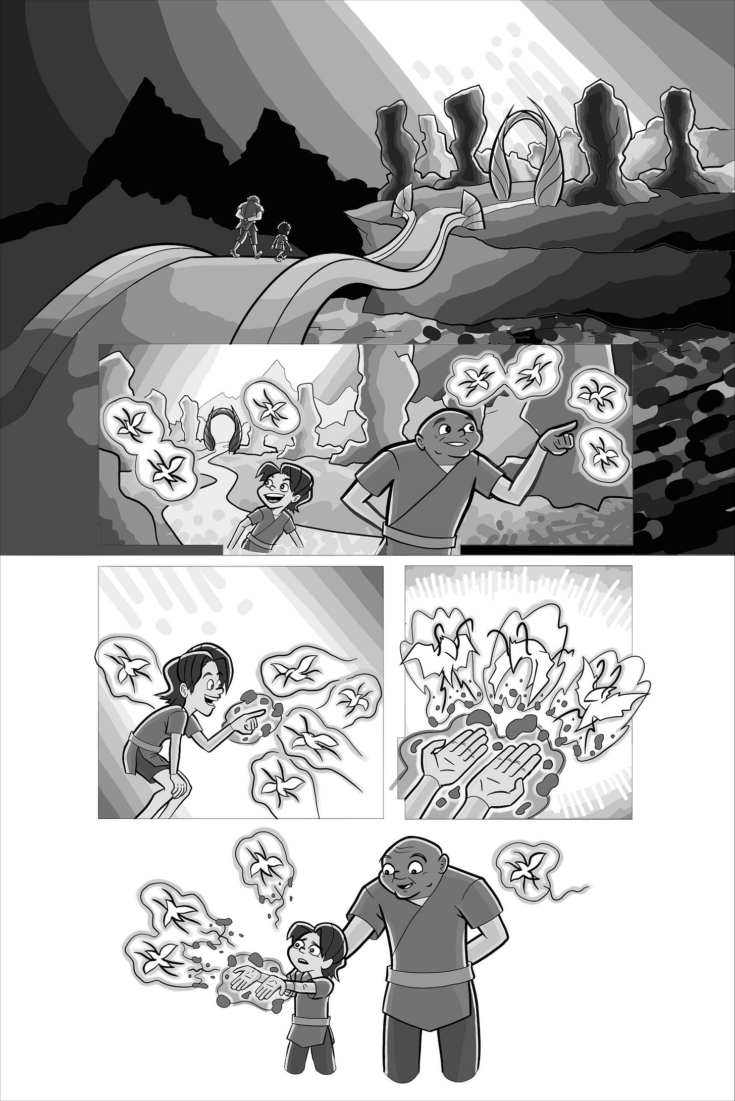 Page 2 of my anthology study rendered in black-and-white shading.