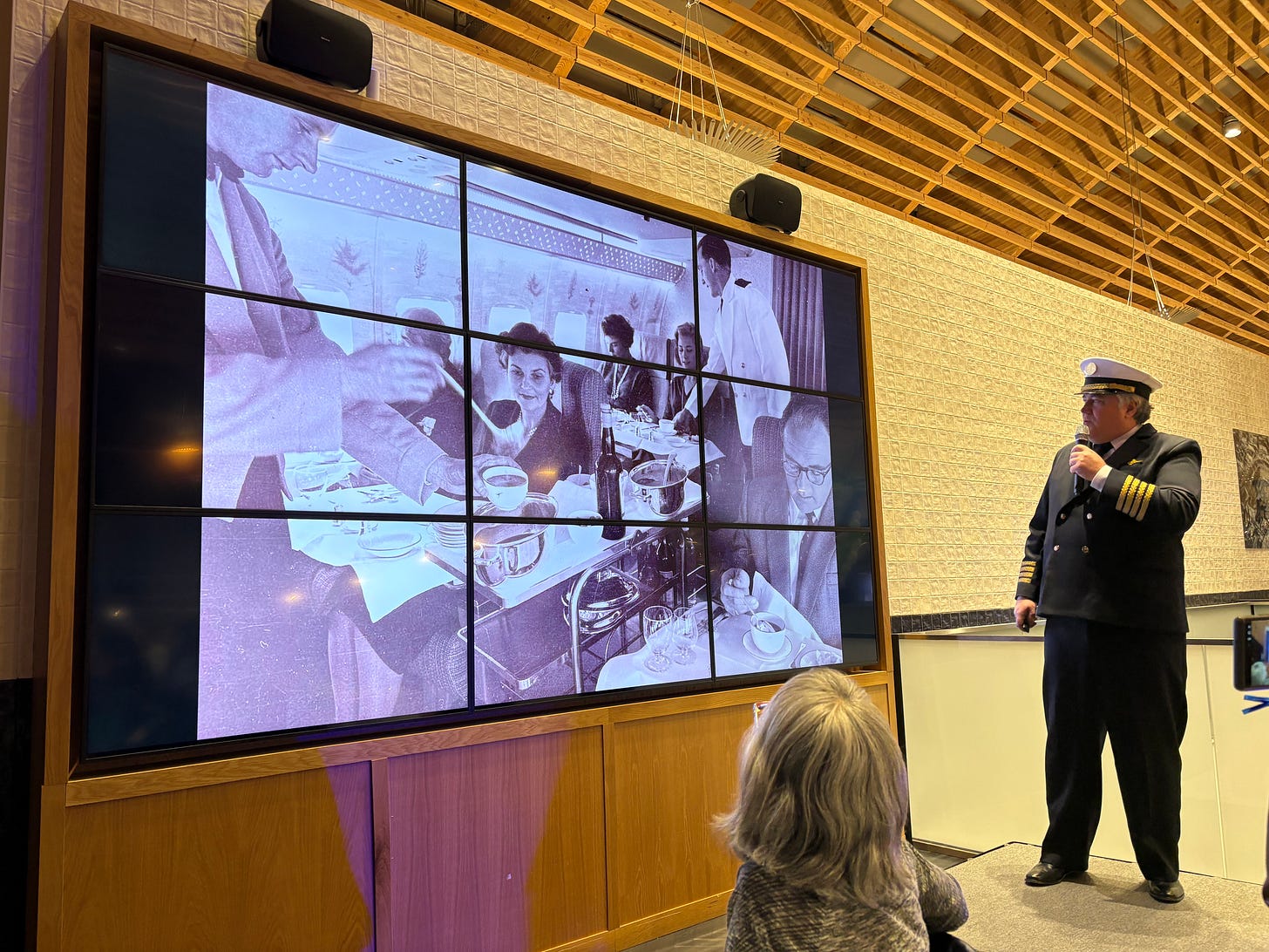 “Captain” Bill Oakley at the “Greatest Airline Meals of the 20th Century” dinner at PDX. “Captain” Bill Oakley at the “Greatest Airline Meals of the 20th Century” dinner at PDX.