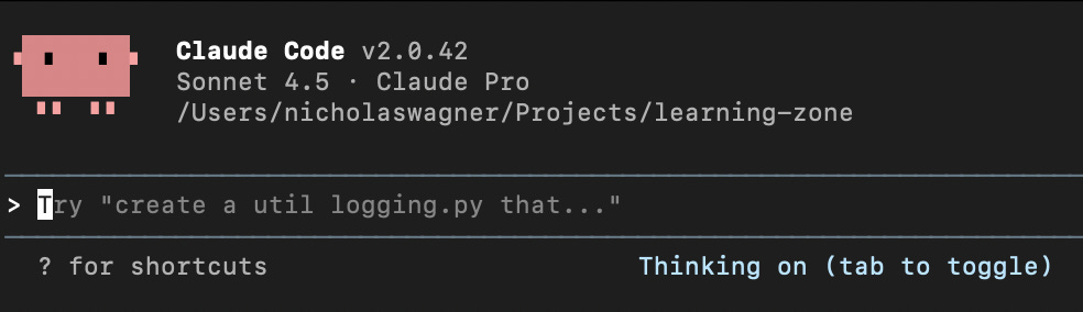 a picture of Claude Code open in the terminal