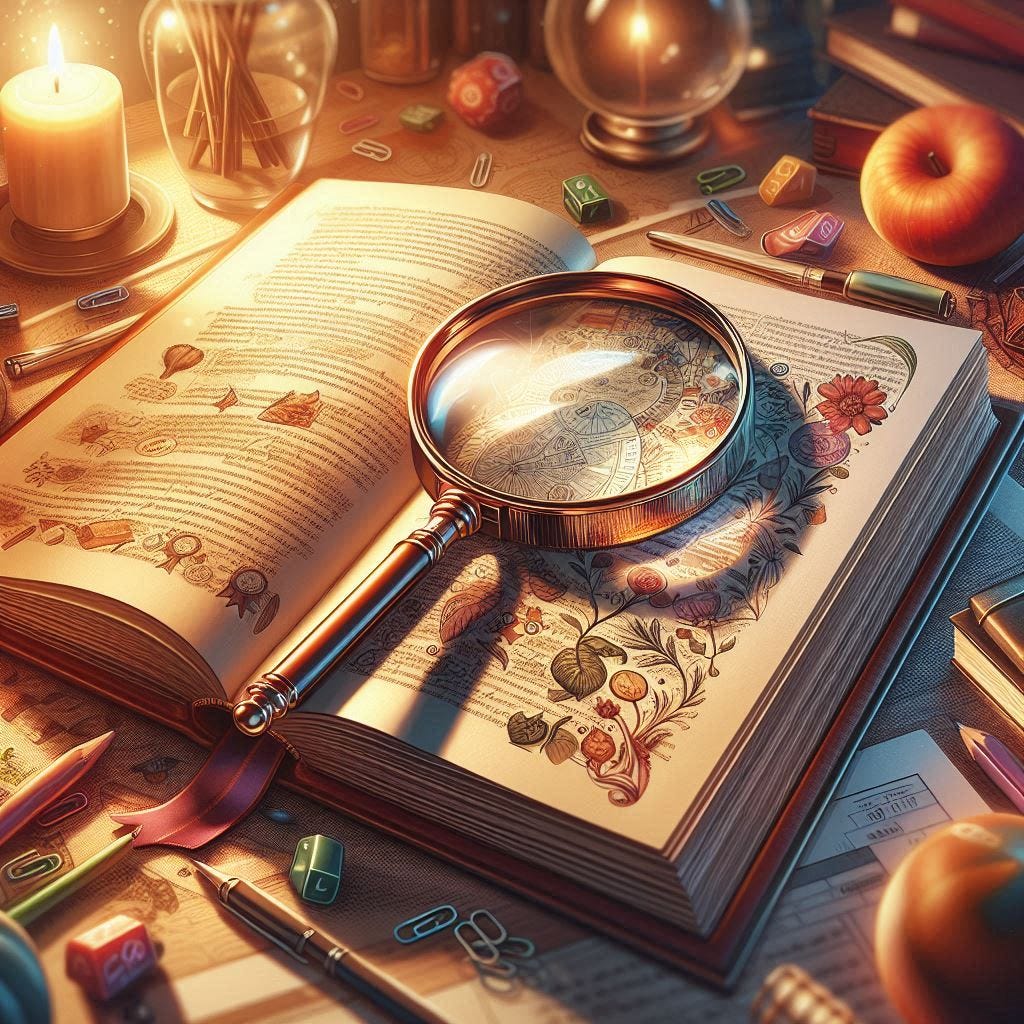 a drawing of a magnifying glass