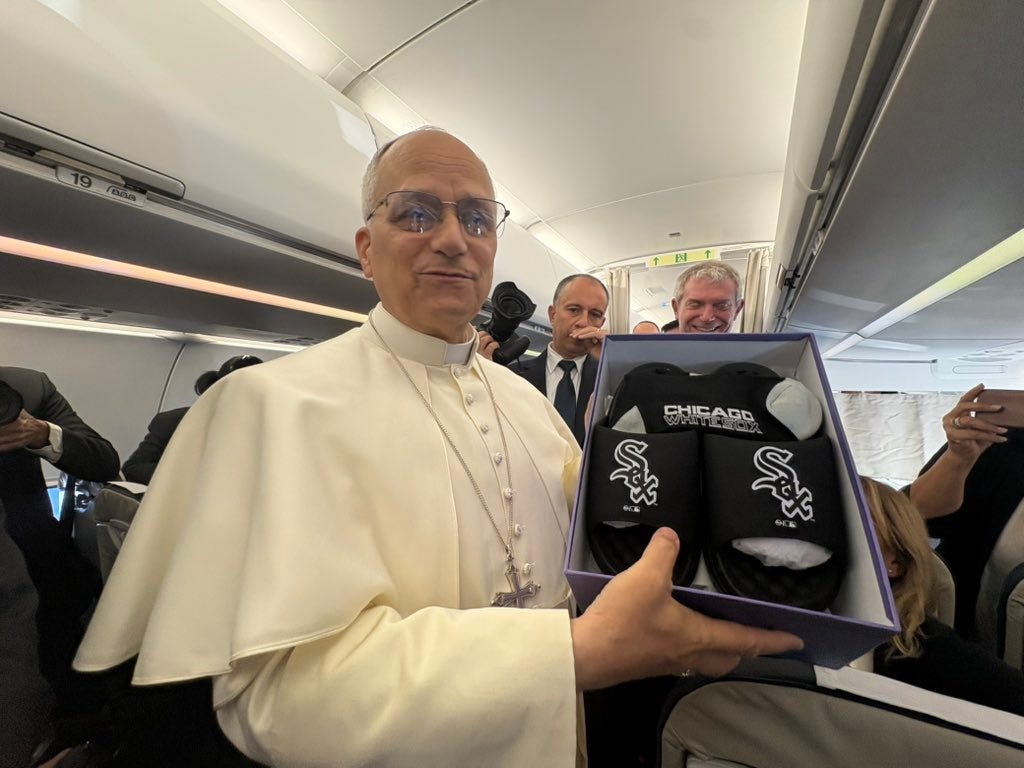 Pope Leo XIV received White Sox slippers and socks

Courtesy of SalvoCernuzio
