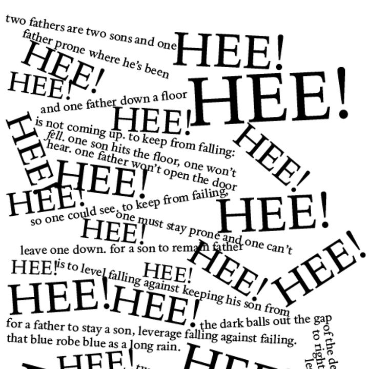 Two texts wherein the words overlap and are arranged in zig-zag manners