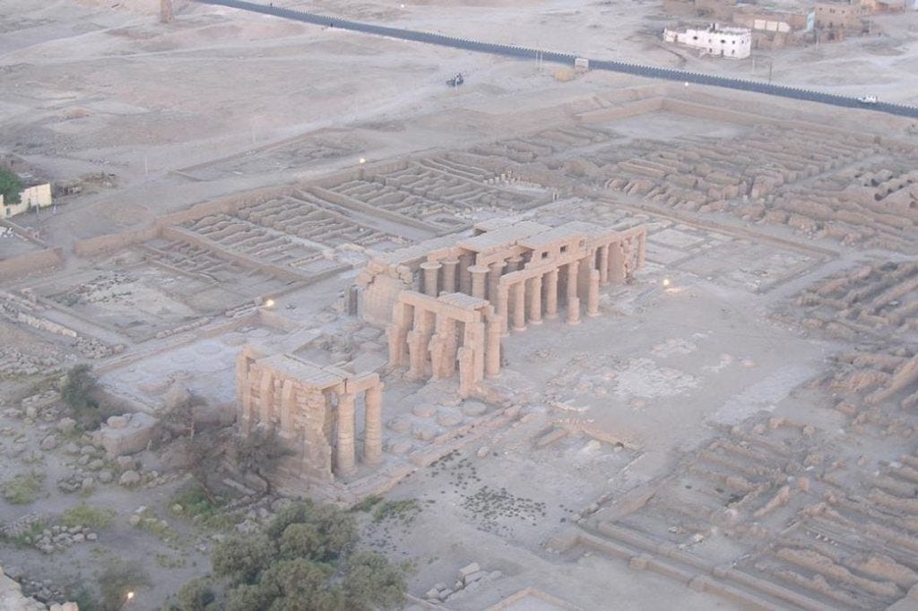Ramesseum as seen on the Luxor Balloon Flight