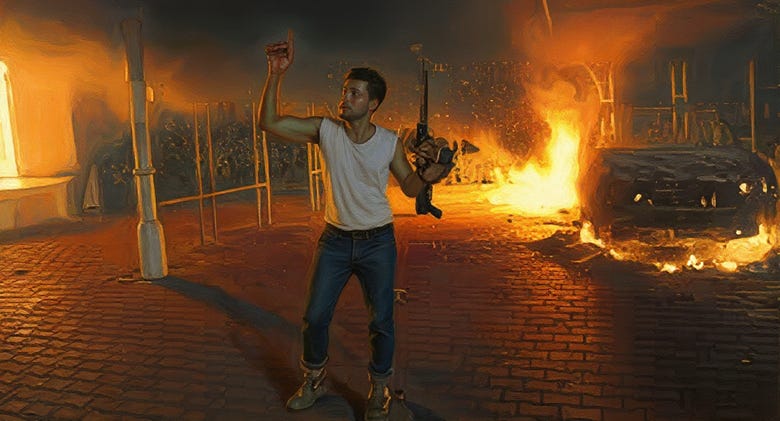 A person holding an object and pointing at a fire

AI-generated content may be incorrect.