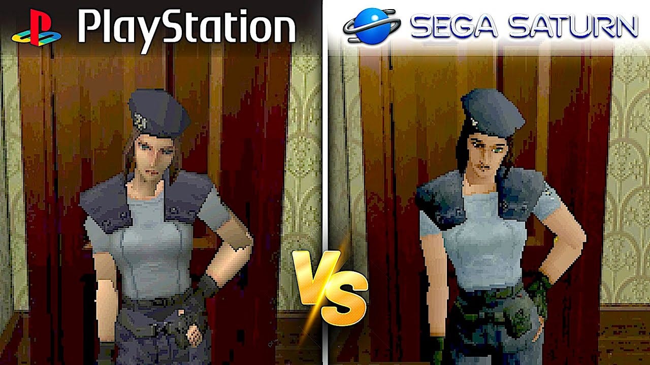 RESIDENT EVIL : PlayStation VS. Sega Saturno 🧛‍♂️ || Comparativo Gráfico⚡  || Jugamer