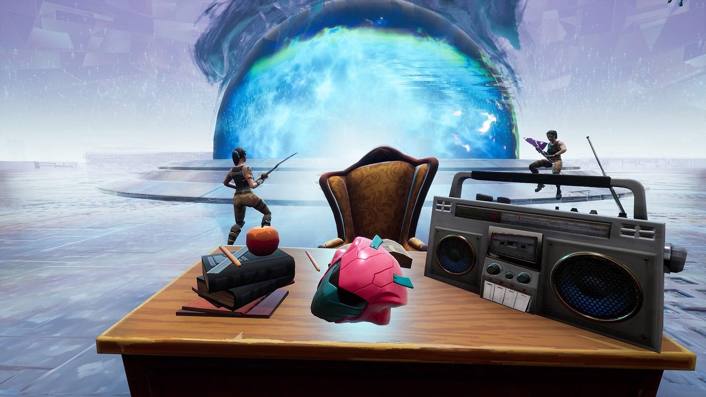 Could the helmet on the desk be teasing a new skin? : r/FortNiteBR