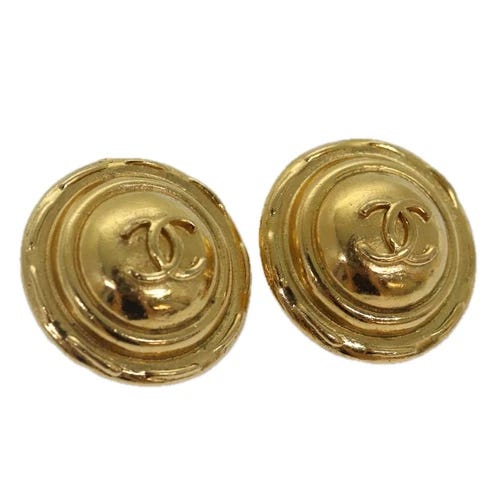 CHANEL COCO Mark Earring metal Gold CC Auth yk14445 - Picture 1 of 19