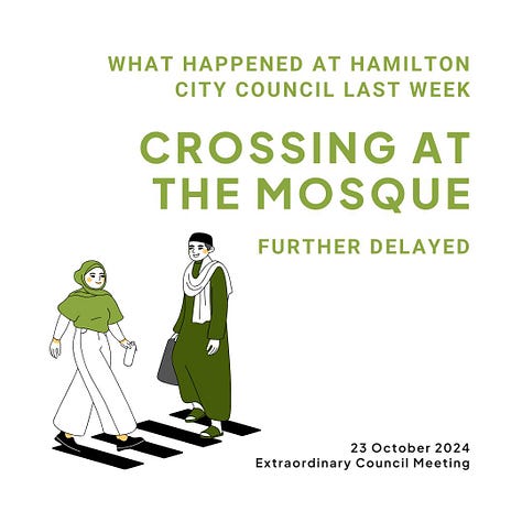 A gallery of images - some of the selfies in the chamber, some of them screenshots from the Council livestream, some of them graphics describing what happened in that Council meeting e.g. "Highest risk intersection declined funding"