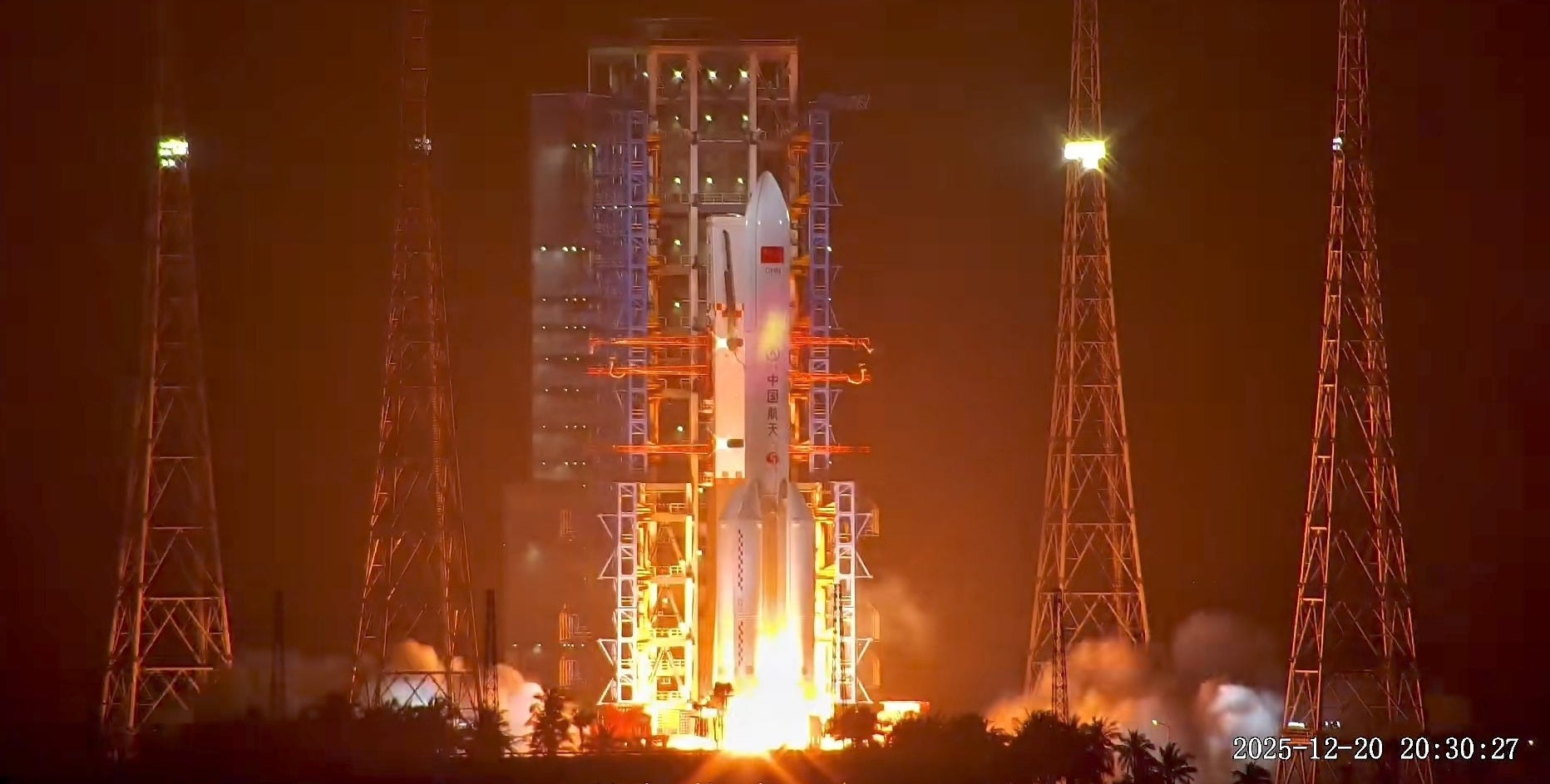 The Long March 5 Y10 vehicle lifting off from Launch Complex 101 at the Wenchang Space Launch Site on December 20th 2025.