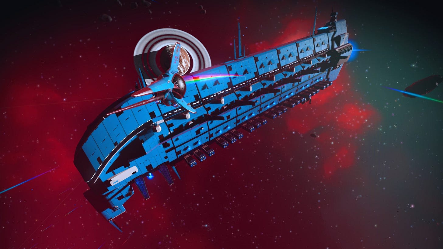 Finally found the perfect freighter to match my exotic ship :  r/NoMansSkyTheGame