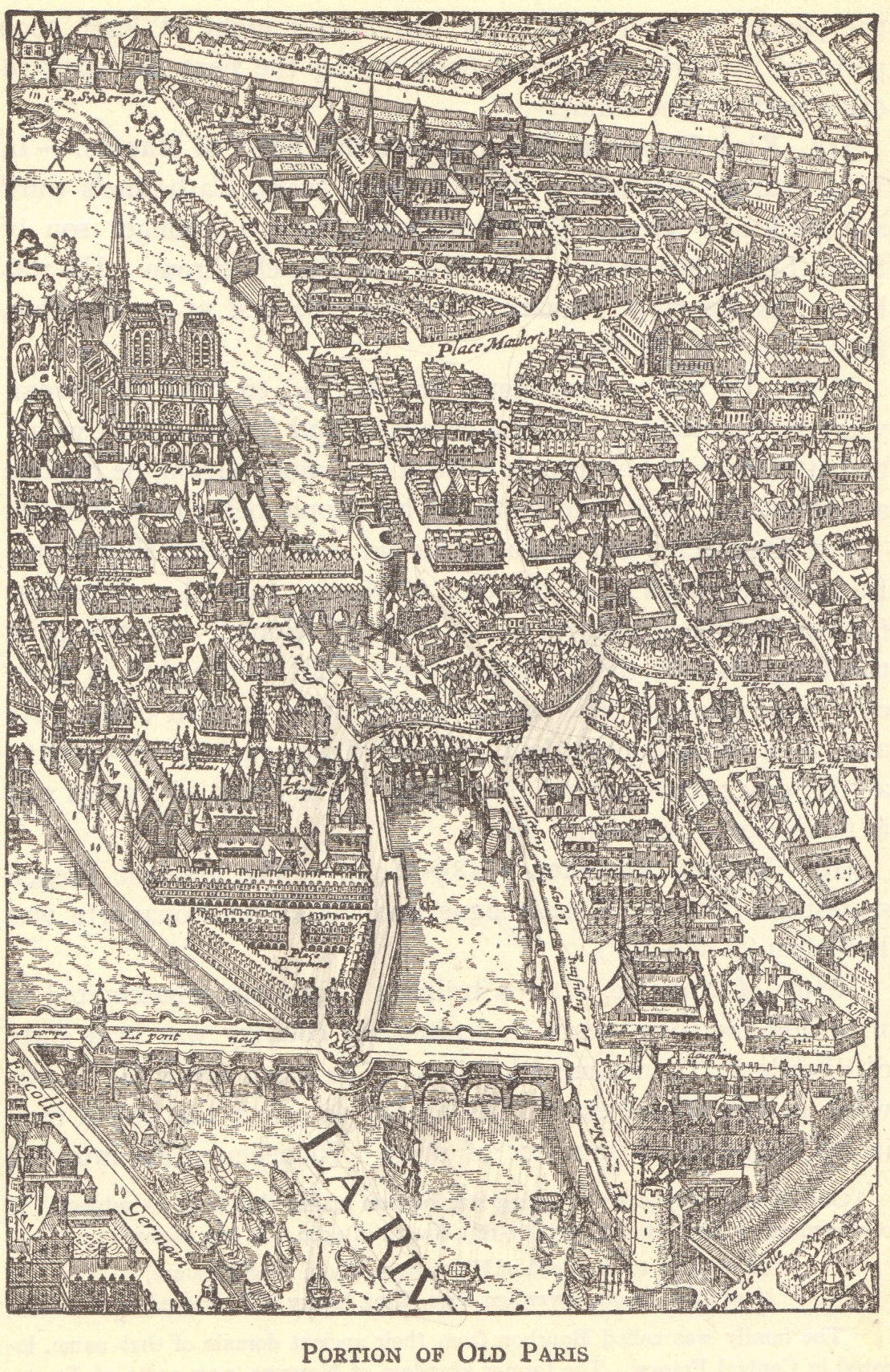 Map of Renaissance Paris, France