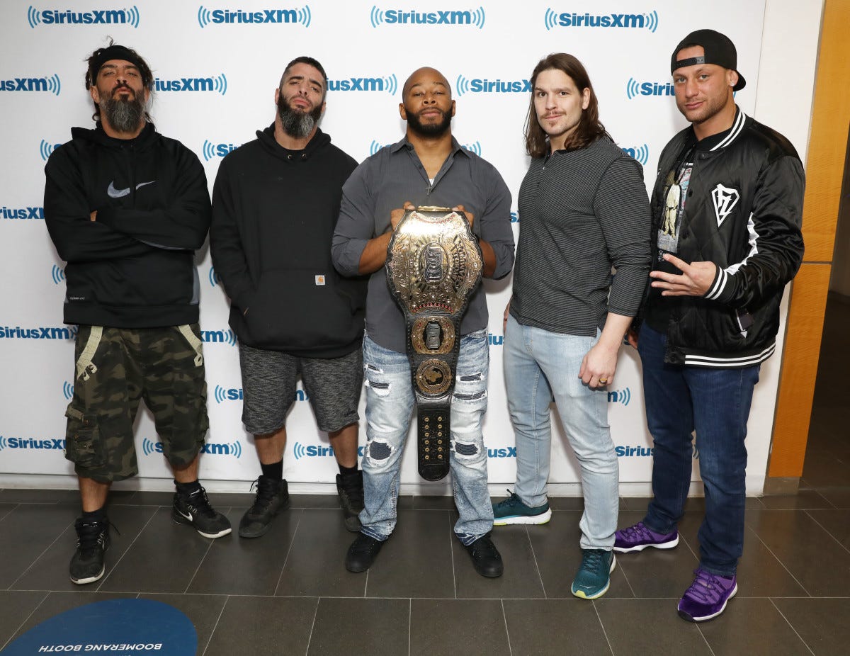 NEW YORK, NY - APRIL 04: Wrestlers Jay Briscoe, Mark Briscoe, Jay Lethal, Dalton Castle and Matt Taven visits the SiriusXM Studios on April 4, 2019 in New York City. (Photo by Cindy Ord/Getty Images) NEW YORK, NY - APRIL 04: Wrestlers Jay Briscoe, Mark Briscoe, Jay Lethal, Dalton Castle and Matt Taven visits the SiriusXM Studios on April 4, 2019 in New York City. (Photo by Cindy Ord/Getty Images)
