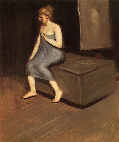 Model in Towel, Sitting on Box, 1902 - Edward Hopper