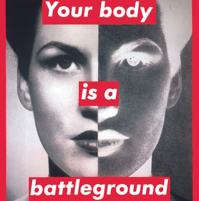 Barbara Kruger, ‘Untitled (Your body is a battleground)’, 1989, Photography, Photographic silkscreen on vinyl, The Broad Barbara Kruger, ‘Untitled (Your body is a battleground)’, 1989, Photography, Photographic silkscreen on vinyl, The Broad