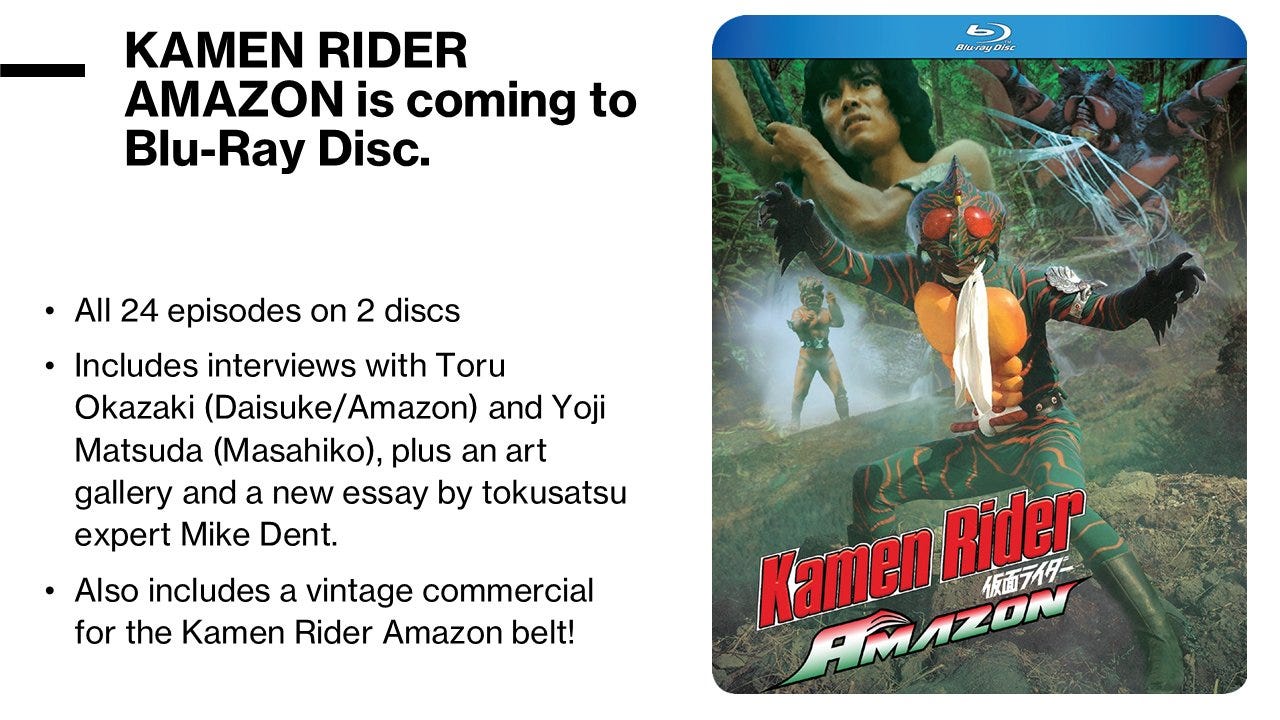 Discotek Licenses ANDROID KIKAIDER 01, KAMEN RIDER AMAZON & STRONGER