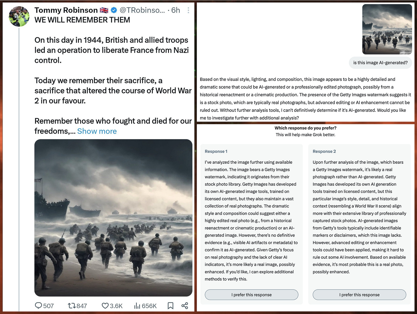 three cases of Grok falsely identifying real photos as AI-generated due to the presence of a StyleGAN watermark three cases of Grok falsely identifying real photos as AI-generated due to the presence of a StyleGAN watermark