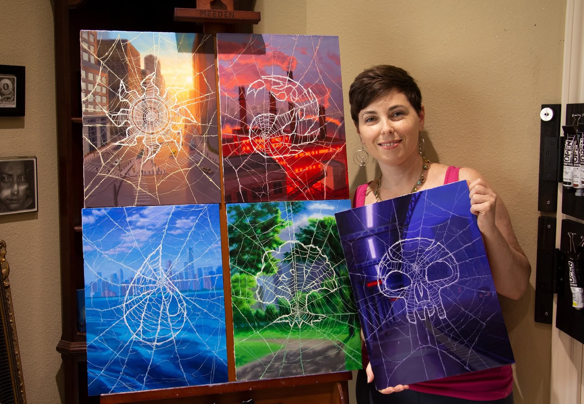BITE SIZE: Spiderweb Basic Lands by Sarah Finnigan